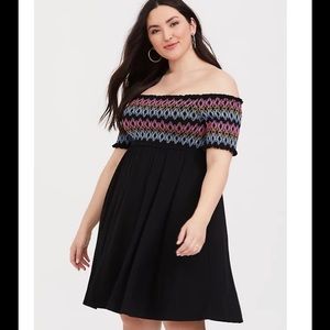 Torrid Off Shoulder Skater Jersey Dress, Size 2